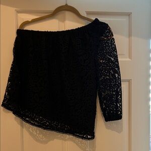 Rebecca Minkoff Black Lace Off-Shoulder Blouse